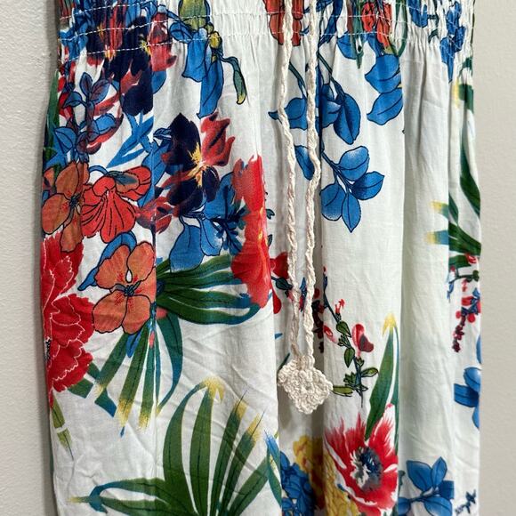 Crochet Floral Sundress Womens Large Boho Knee Length Resort Tropical‎ Festival - Picture 11 of 13